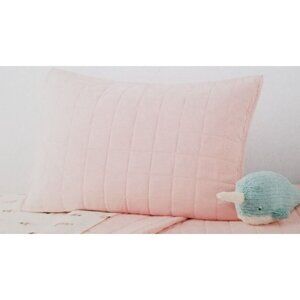 Pillowfort Box Stitch Microfiber Sham Standard Size 20"x26" Peach